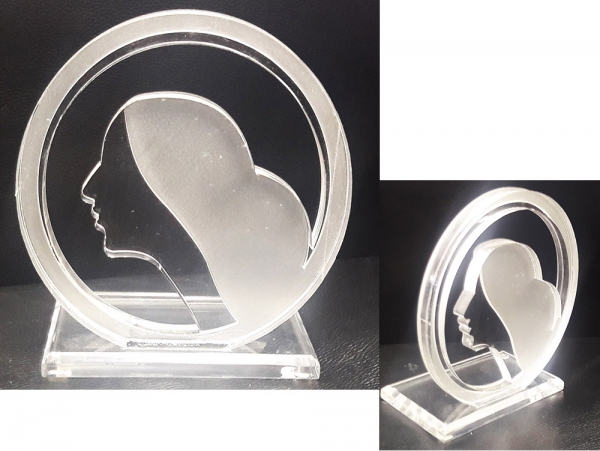 Laser cut Clear Acrylic Trophy