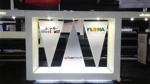 Custom Display wall with LED Lights for a Trade Show